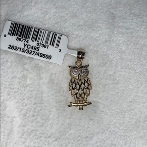 14k Gold Owl Charm